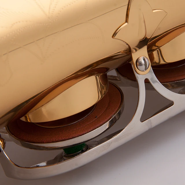 High quality brass alto saxophone with hand engraving and complete accessories