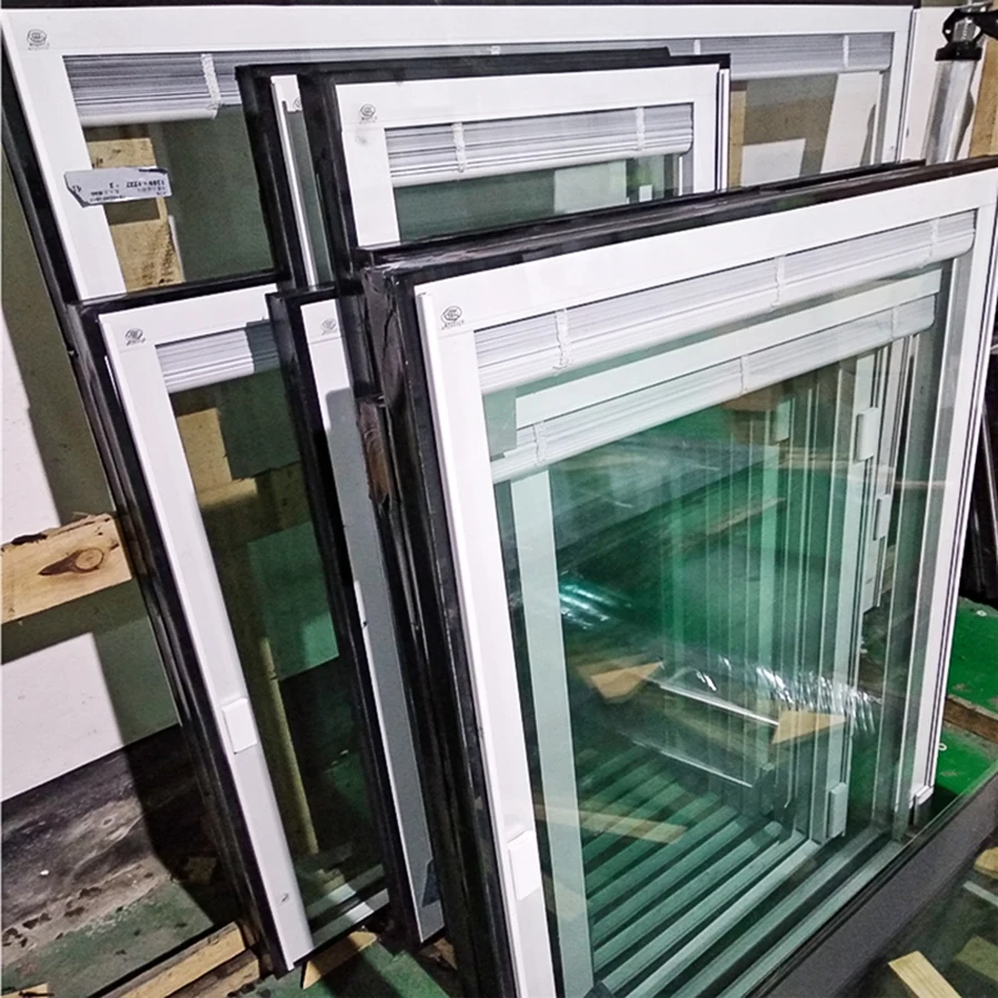 New Type Top Sale Shading Hollow Louver Transparent Double-Glass Shutter
