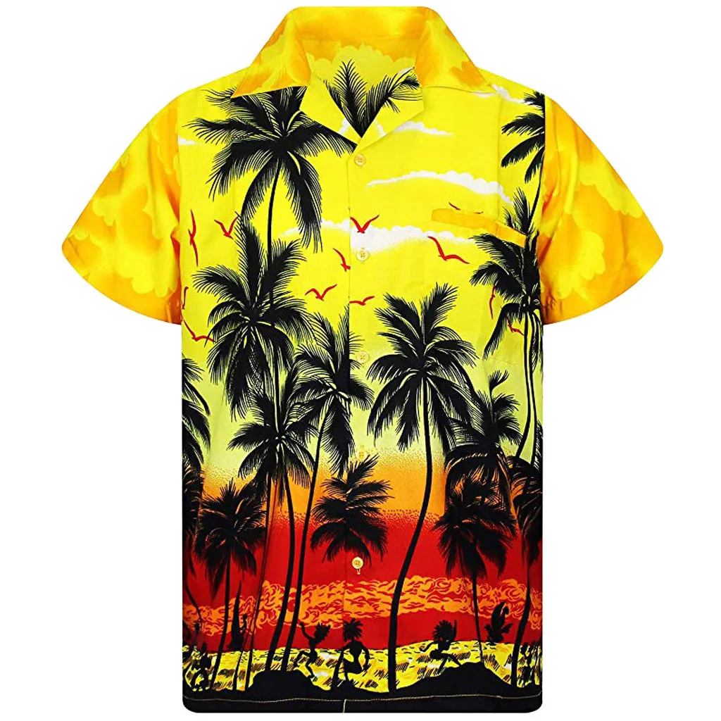
Custom made sublimated collar shirt short sleeve Hawaiian shirt printed for men 