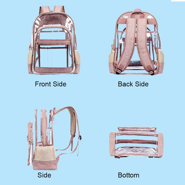 2021 New Transparent PVC School Bags Kids Mochilas Escolares Sequin Shoulder Back Pack Girls Waterproof Clear Backpack