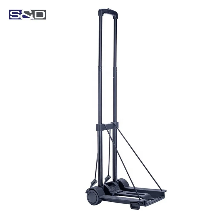 2022 mini telescopic portable lightweight folding shopping retractable luggage hand trolley cart truck promotion gift with logo