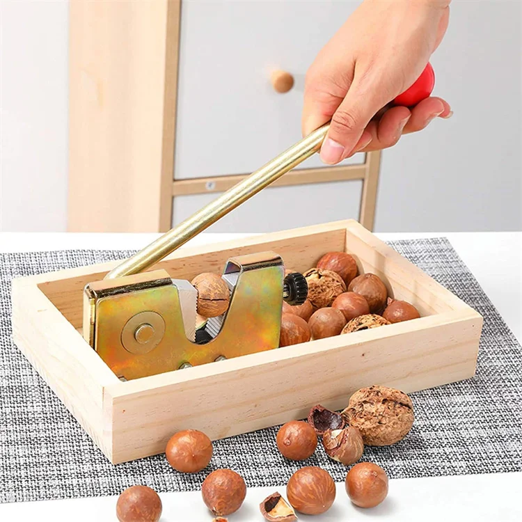 Wooden Hand Opareted Cashew Walnuts Macadamia Pecan Nuts Cracker Opener Machine Nutcracker