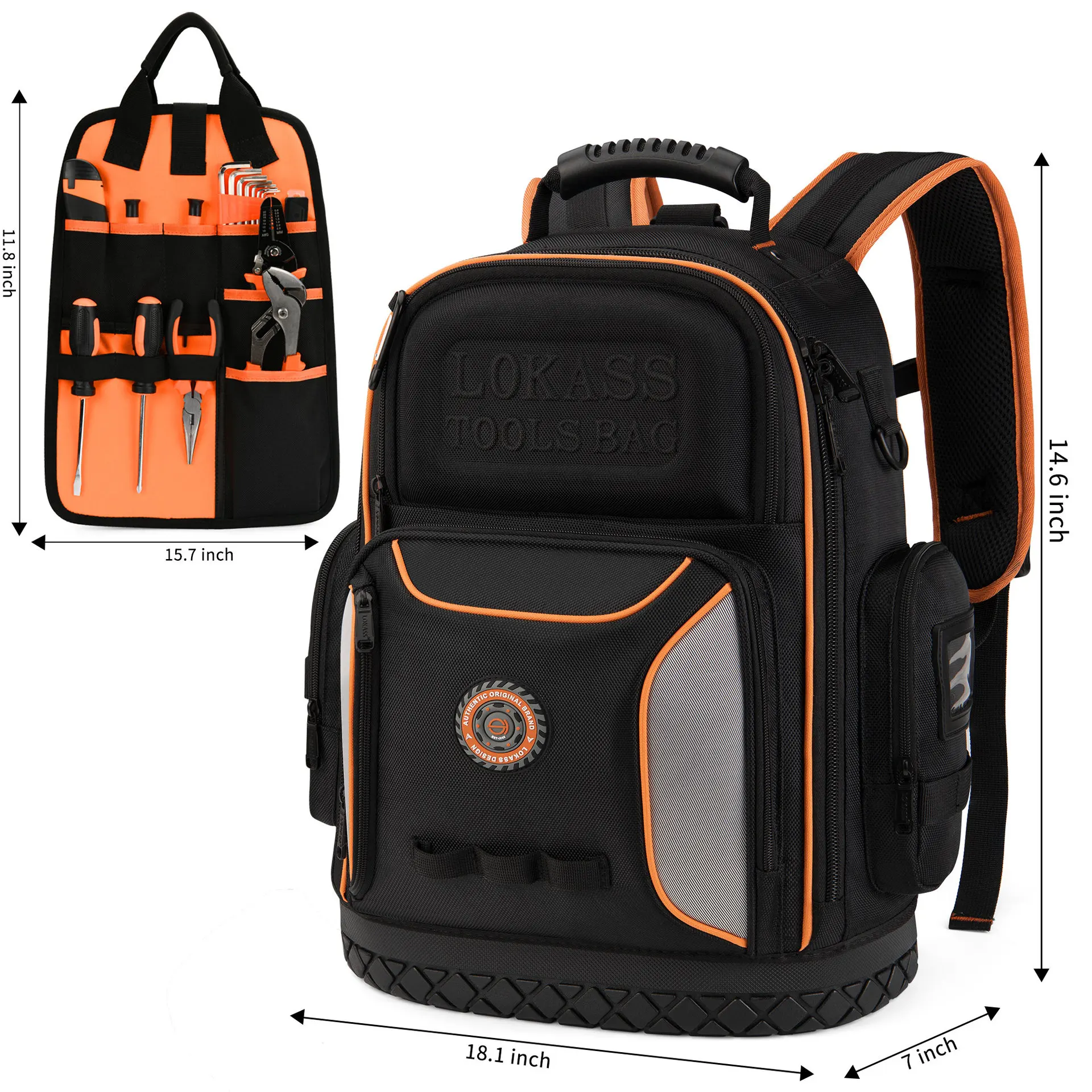 Heavy Duty Back Pack 1680D Tool Kit Storage Bag Tote Electrician Tool Bag Backpack with Combination Lock