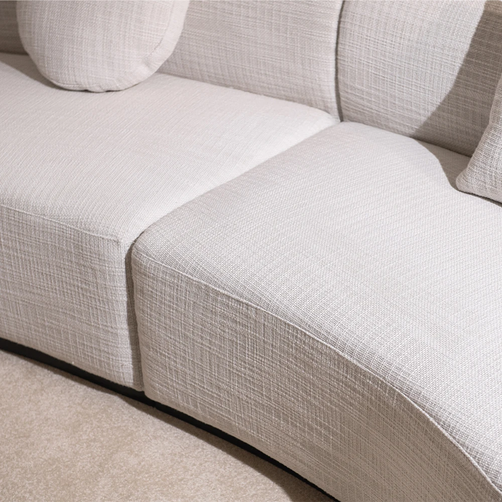 Corner Couch Luxury Living Room Furniture Sectional Modular Boucle Curved Sofa Nordic Modern for Home High Quality White Wood