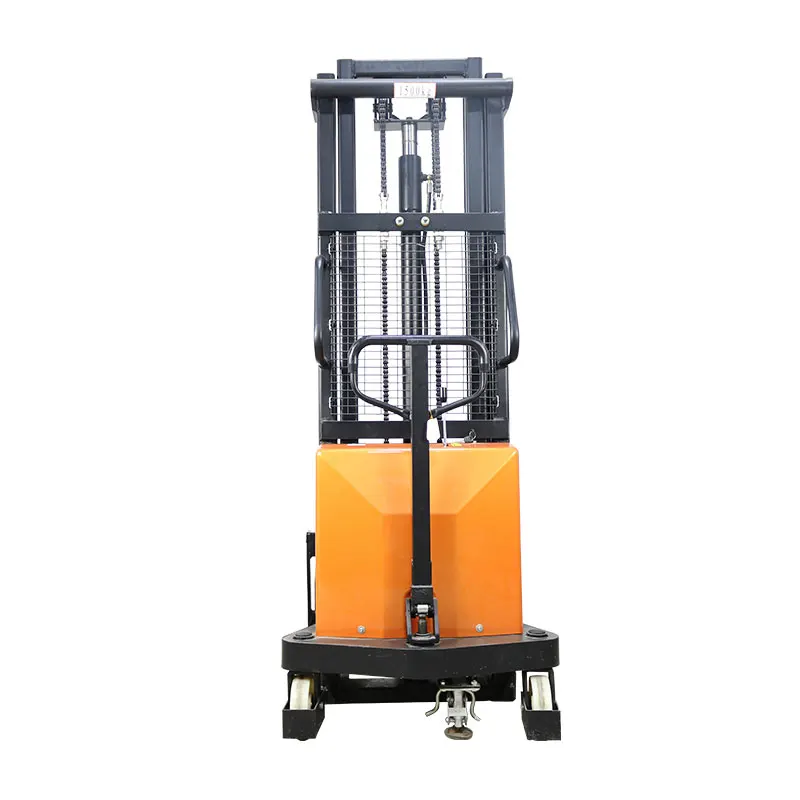 HM1530 moderate price 1.5 ton semi electric pedestrian straddle electric pallet stacker