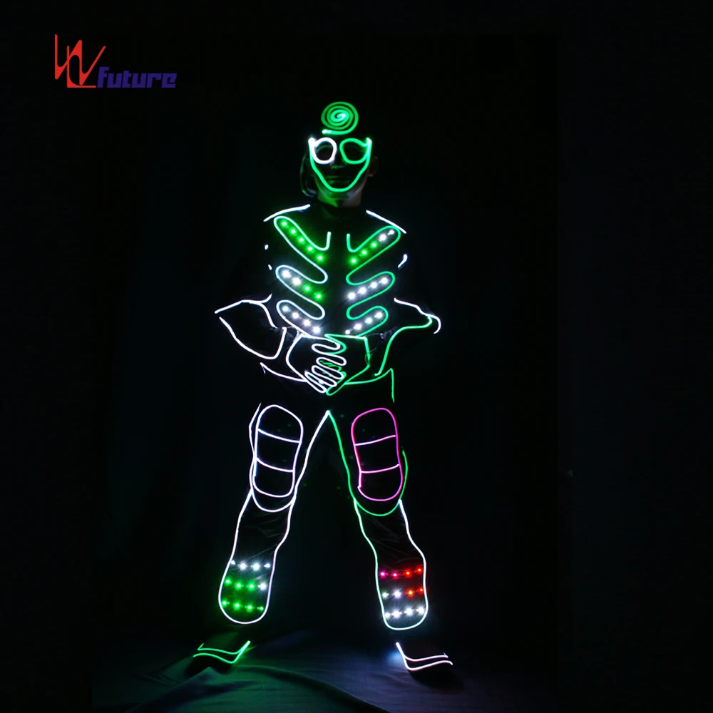 Future Full Color LED & Fiber Optic Jumpsuit With Mask, Gloves, Shoes Cover