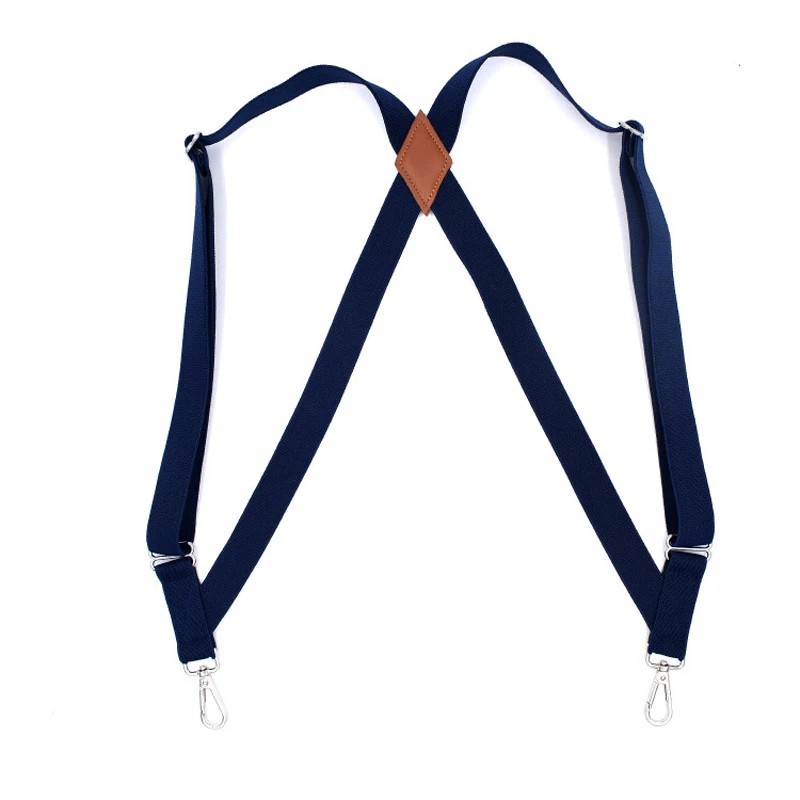 Yiwu Longkang New design classic mens y shape 3 clips hook buckle black elastic adjustable suspenders