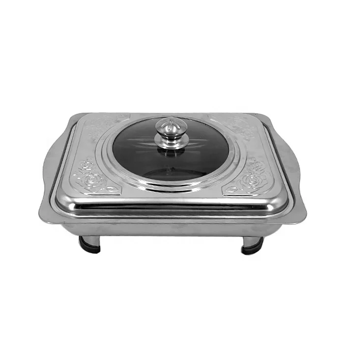 
Size 35*27cm Stainless steel four-legged tray food warmer 