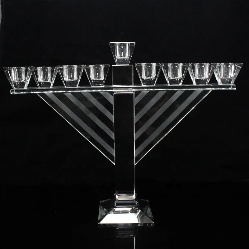 Уникальный хрустальный канделябр chanukah menorah 9 веток Менора канделябры центральные части стола стеклянная свеча палочка стеклянный