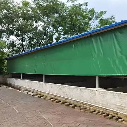 PVC Coated Tarpaulin/Cover for Poultry Farm Waterproof Warp Knitted Tent Cover Pig Chicken Layer Broiler Sheep Goat Horse Cattle