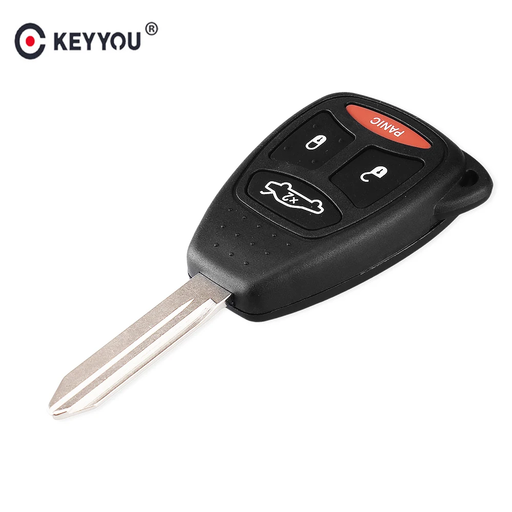 
KEYYOU 4 Button Remote Key Fob Case Shell With Keychain For Chrysler 300 /Aspen /Jeep /Dodge 