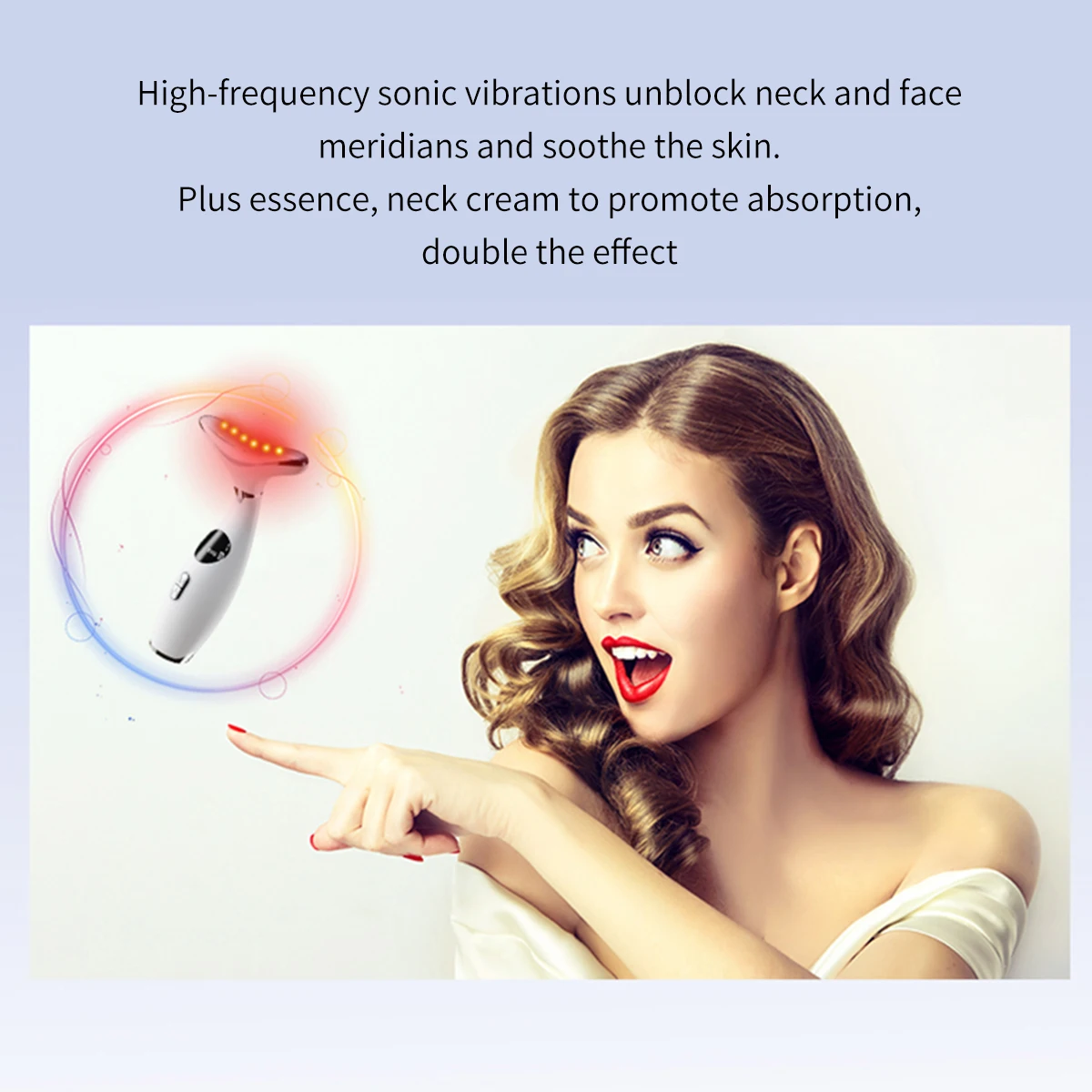 Best Selling Product 9 Gears 3 Beauty Lights  Neck Beauty Massager Face Beauty Device Skin Care Tools With Home