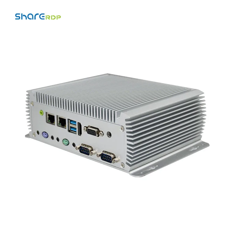 Barebone Industrial Computer Win10 Linux 6*COM 2*Lan 6*USB Mini PC Fanless Embedded Industrial Computer For Office