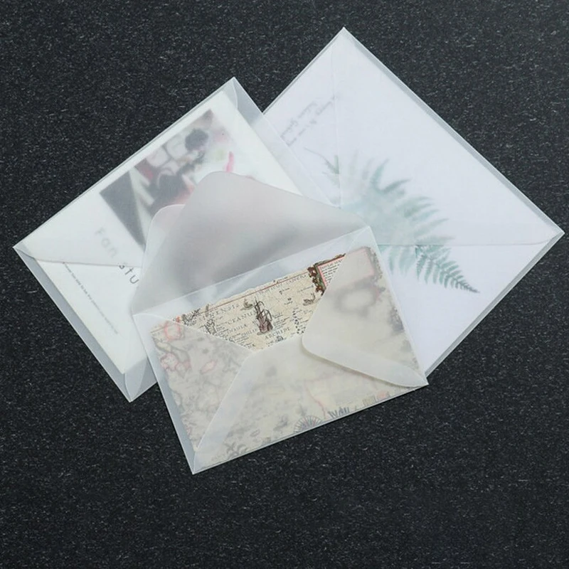 Translucent sulfuric acid paper envelopes beautiful small fresh invitations to receive Western-style envelopes simple frosted