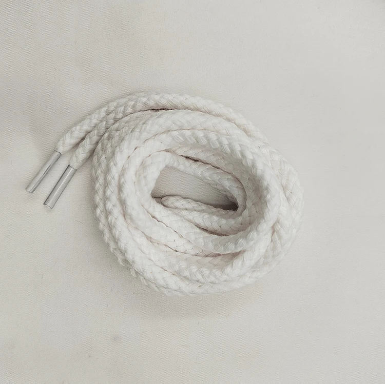 Durable Beige Spiral Round Sneaker Shoe Laces Thick Cotton Hemp Rope Shoelaces natural cord laces