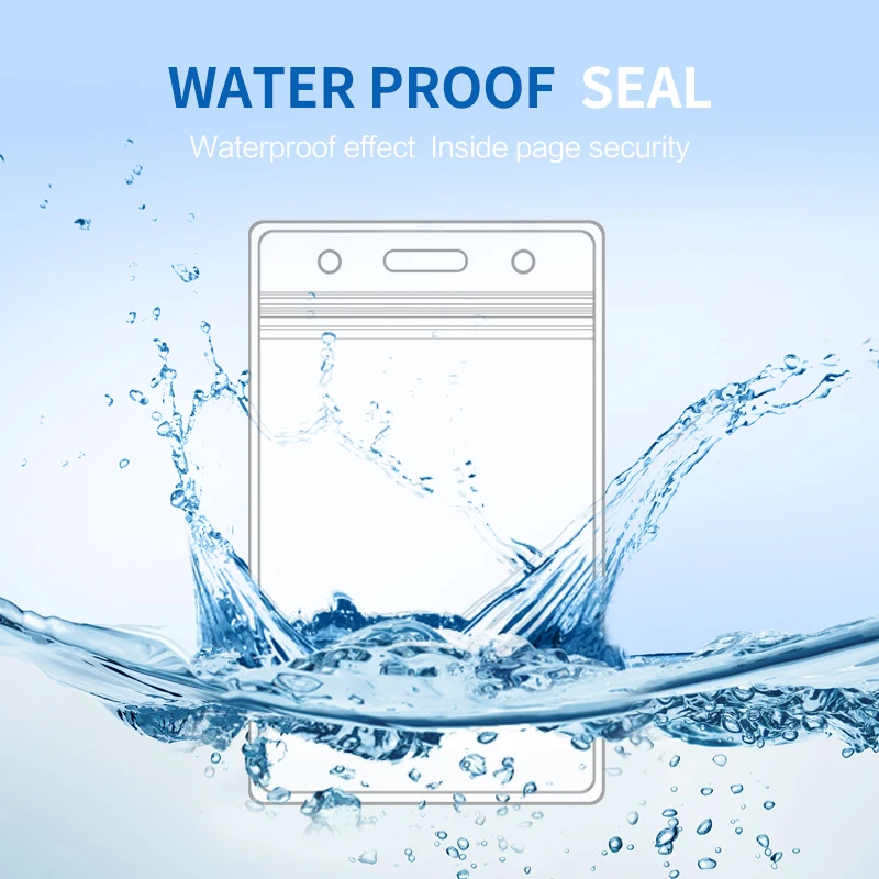 Best Quality Custom Waterproof Soft Clear Plastic PVC ID Name Transparent Badge Card Holder Cover with Lanyard Set