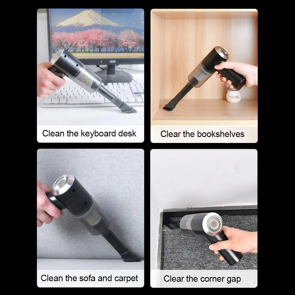 3000PA   Compact Wireless Mini Cordless Car Vacuum Cleaner Handy Portable Handheld Vacuum for Outdoor Use Battery-Powered
