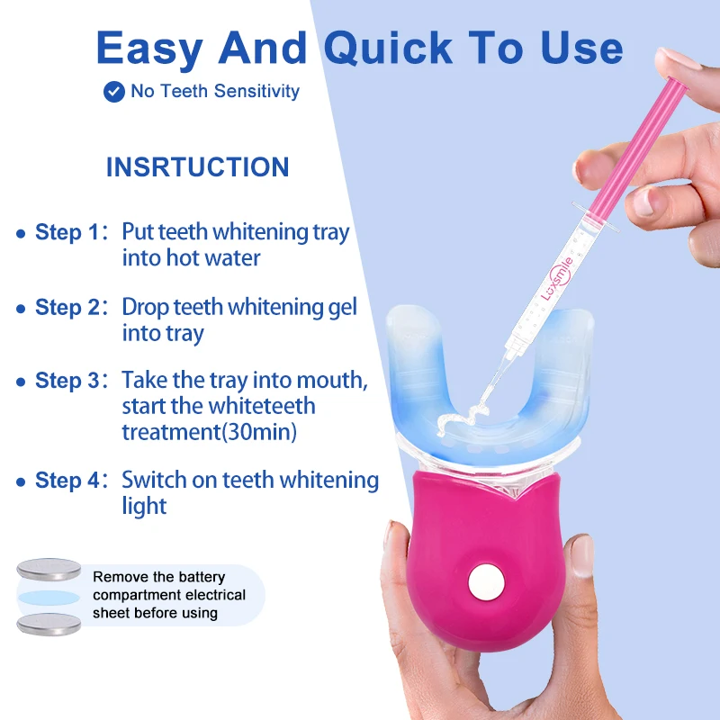 Luxsmile Wireless Whitening System Led Light Private Logo Dental Customized Home Use Teeth Whitening Kit for Whiten Teeth