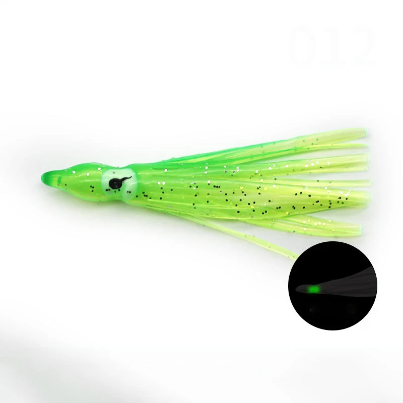 Outdoor Day and Night Use 20 Colors Soft Luminous Squid Bait Bass Salmon 5pcs Octopus Lures Trolling Lure