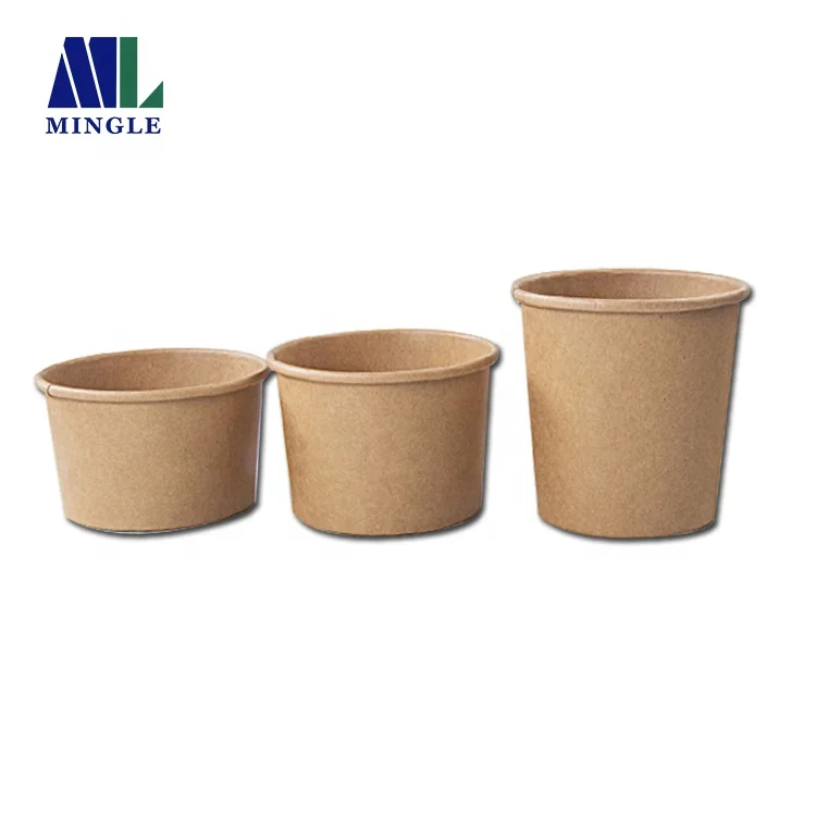 Custom 8oz 12oz 16 oz 26 oz 32oz Disposable Hot Soup Cup, Kraft Paper Soup Cup