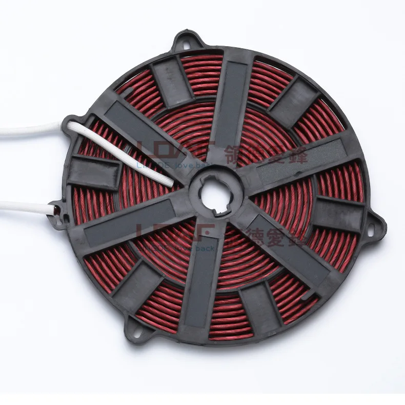 Copper coil panel for wok and induction cooker accessory plate