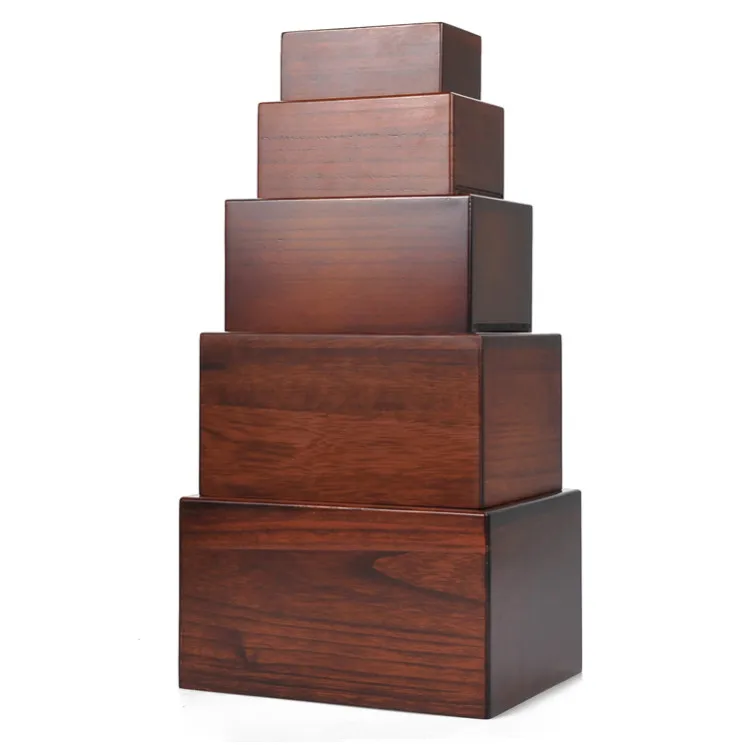 Casket Pet Cremation Urns Wholesale Funeral Wooden for Animal Cherry Wooden Cat or Dog Urns Accept Customized Designs Stocked