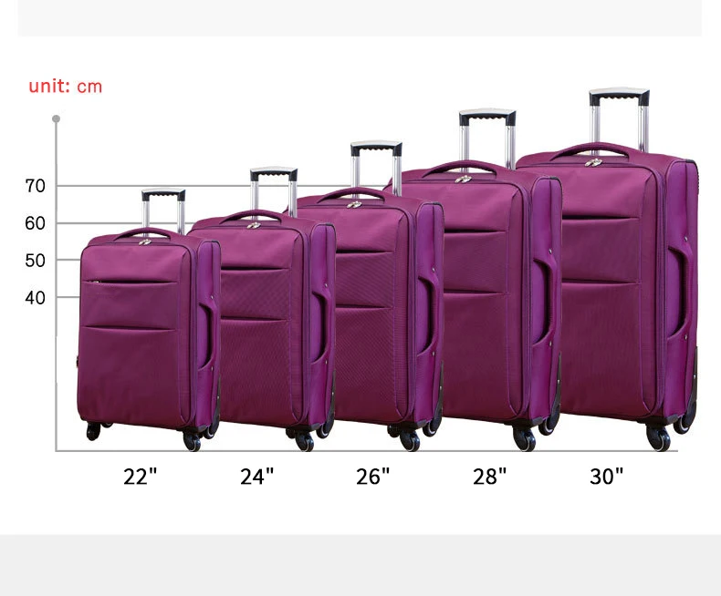 Factory Expandable Fabric Soft Shell Suitcase Traveling Luggage Koffer Set Oxford Soft Sided Carry On Trolley Luggage Set