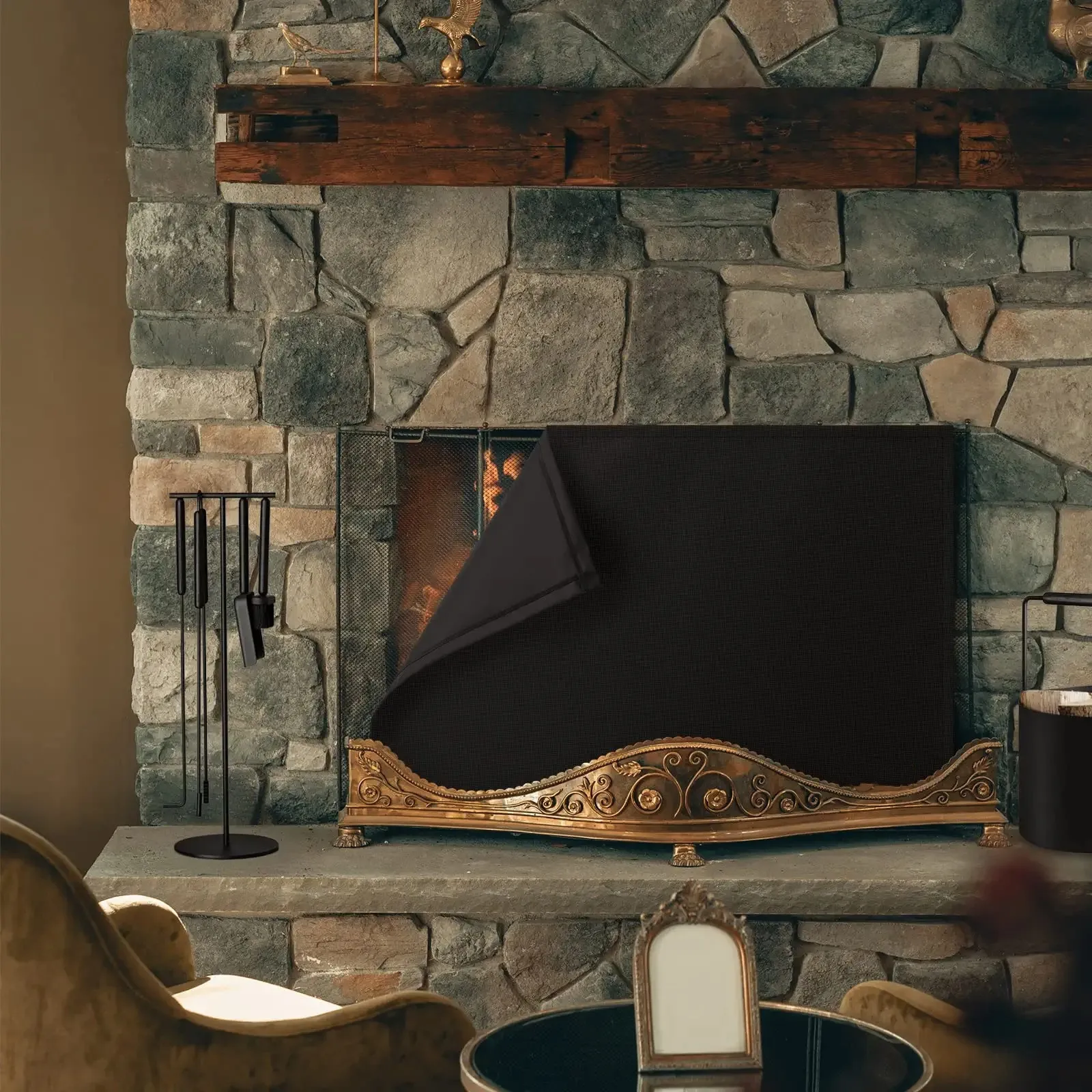 Fireplace blocking blanket fireplace windproof cover winter energy saving blanket fireplace cover