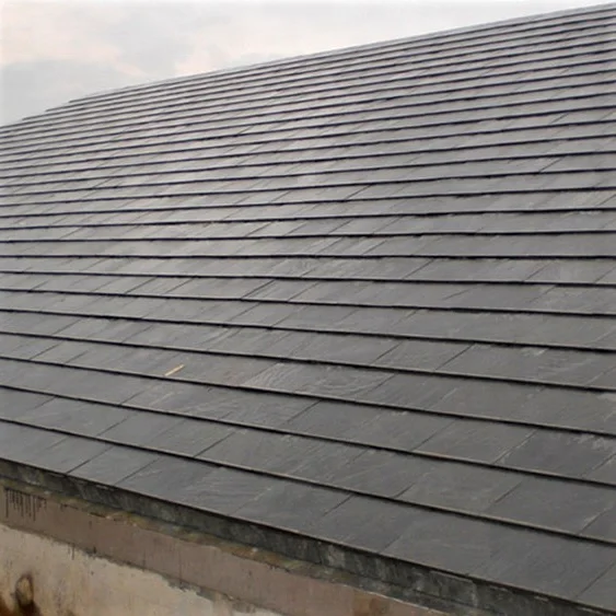Chinese thick black slate tile roof dark gray stone brick slate roofing stone