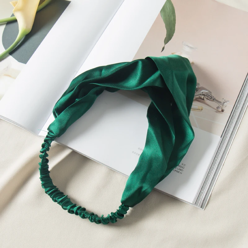 Silk new fashion wide edge headband color contrast mulberry silk hair band hair accessories
