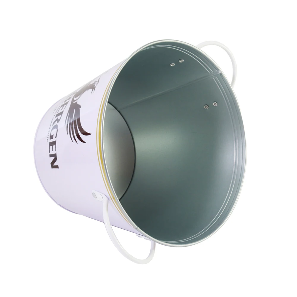 Factory Creative Style Customized Logo Beer Champagne Galvanize Iron Ice Bucket For Christmas Decoration