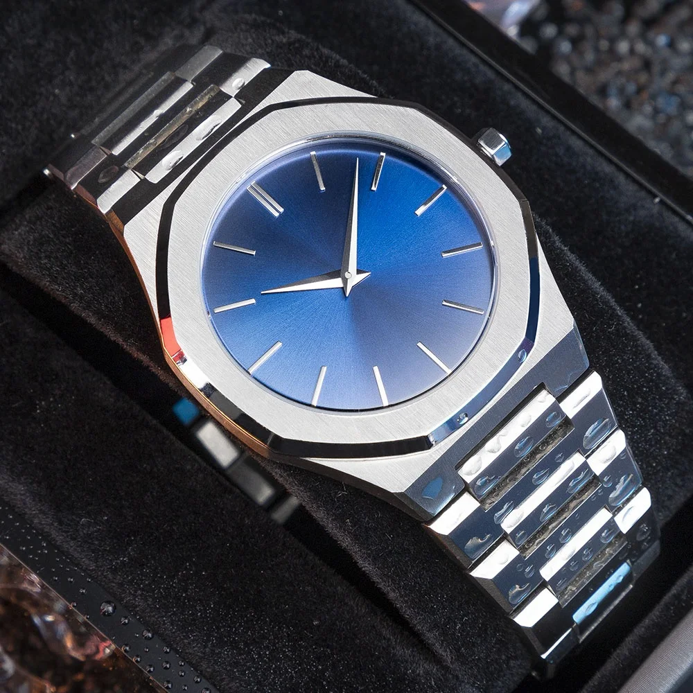 Custom Your Logo Men Wrist Watch Stainless Steel Waterproof Luxury Fashion Watch