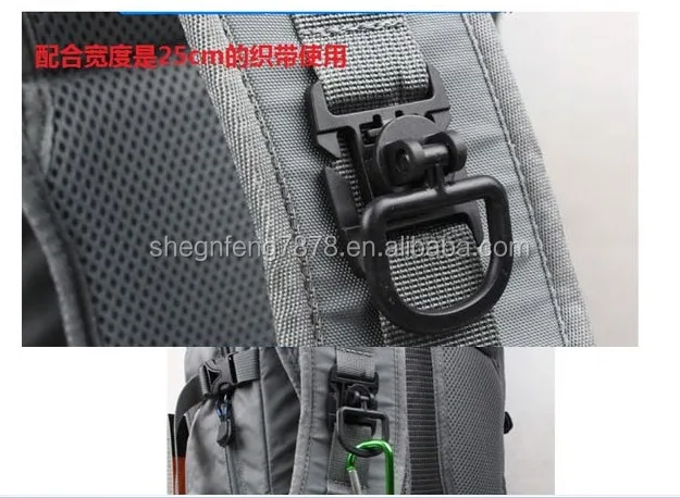 Spot wholesale outdoor backpack accessories inner warp 1 inch plastic rotatable D-shaped buckle