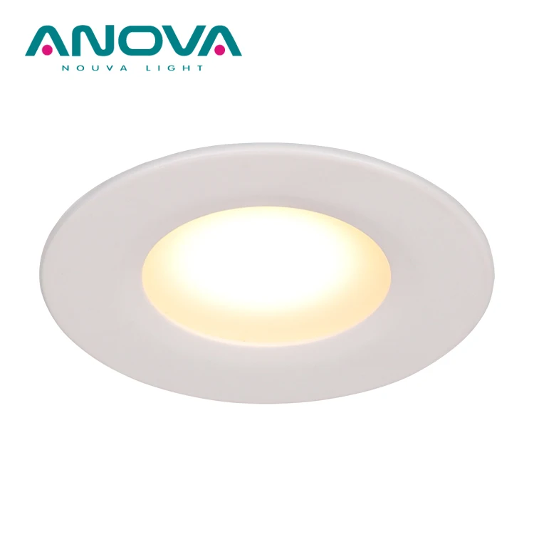 Super Slim Recessed 12V hole 60mm round Diffuser fixed Aluminum Concave Bezel 3W Under Cabinet Light