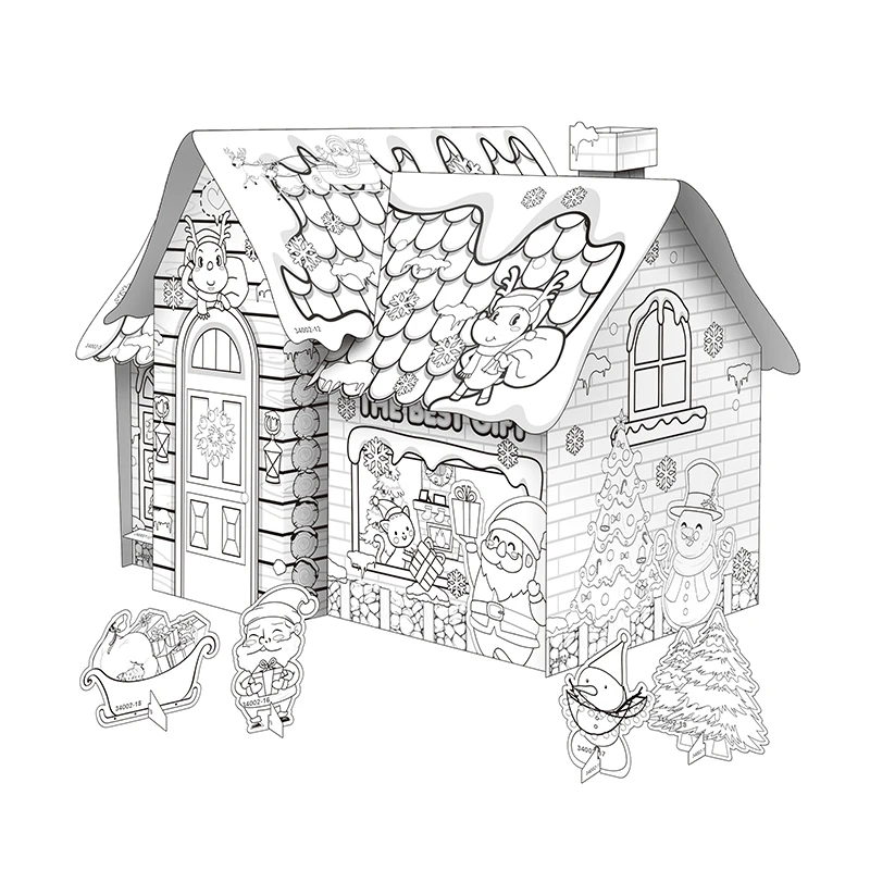 Образовательный рисунок, граффити, картонное ремесло для детей, «сделай сам», модель дома для граффити