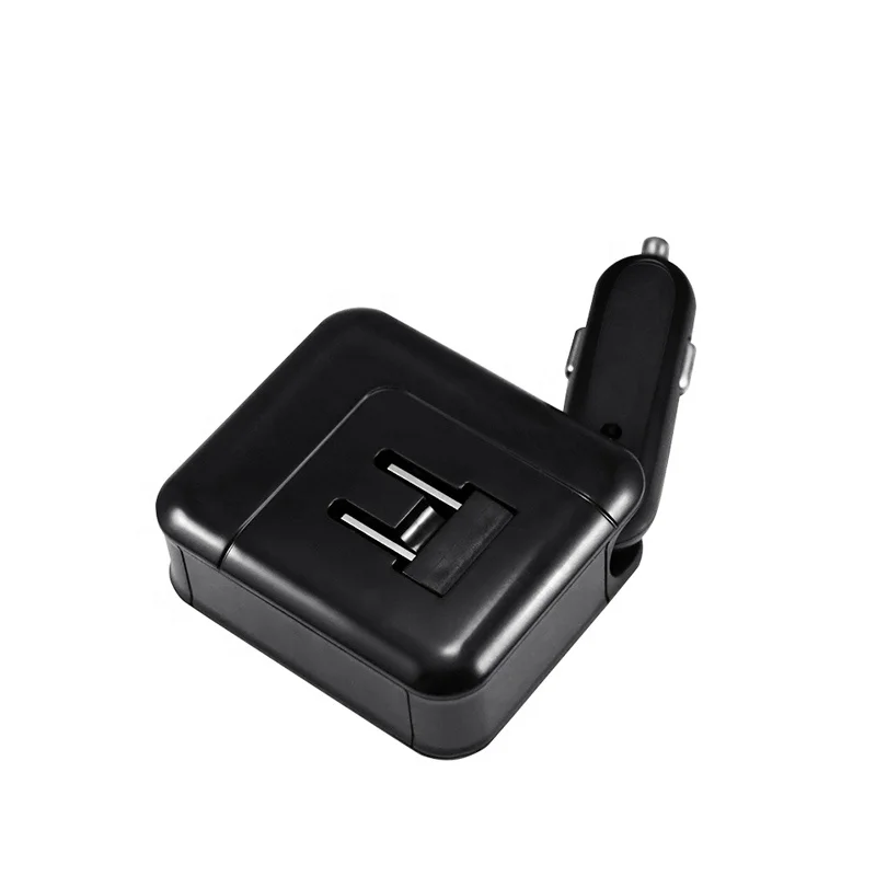 
Foldable Square Shaped US EU Plug Car/Wall Charger 5V 2.1A Dual Port Car Charger With 2 USB 