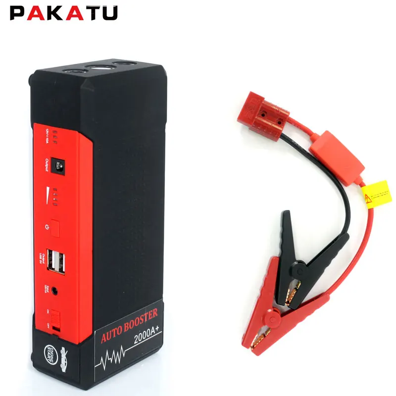 Автомобильный аккумулятор для баттареи jump starter kit 24000 ма/ч 2000amp пиковое значение тока ноутбук зарядное устройство с usb кабель 12 Вольт Дополнительный внешний заводки