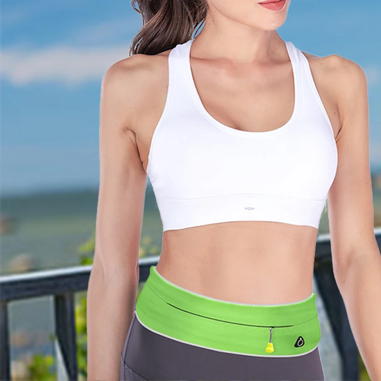 Fashionable Durable sport elastic expandable running belt sports waist bag  pouch with zipper