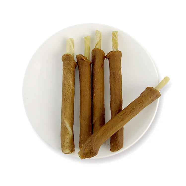 
High Quality Pet Treats Snacks Healthy No Additive Dried Dog 4 Inches Snacks Chicken Cowhide Stick 