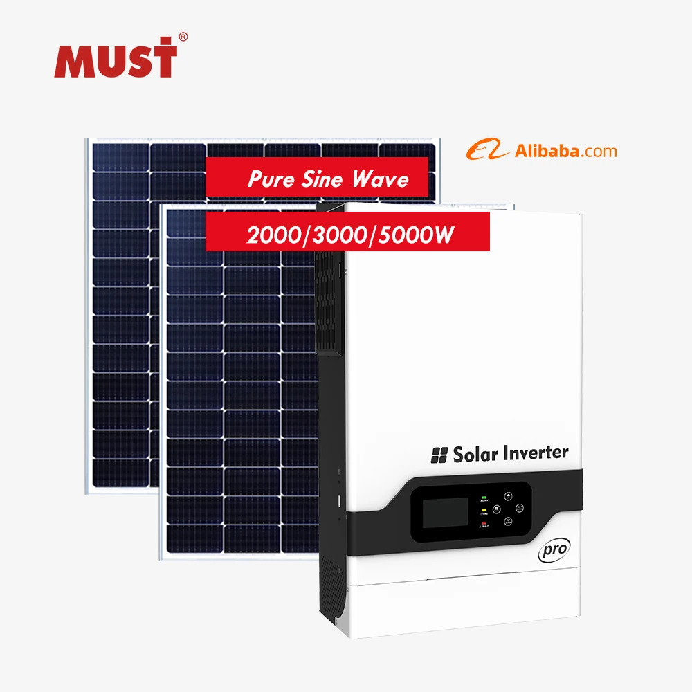 MUST hot sale pv1800pro 5.2 kw solar hybrid inverter gel battery lithium battery home inverter