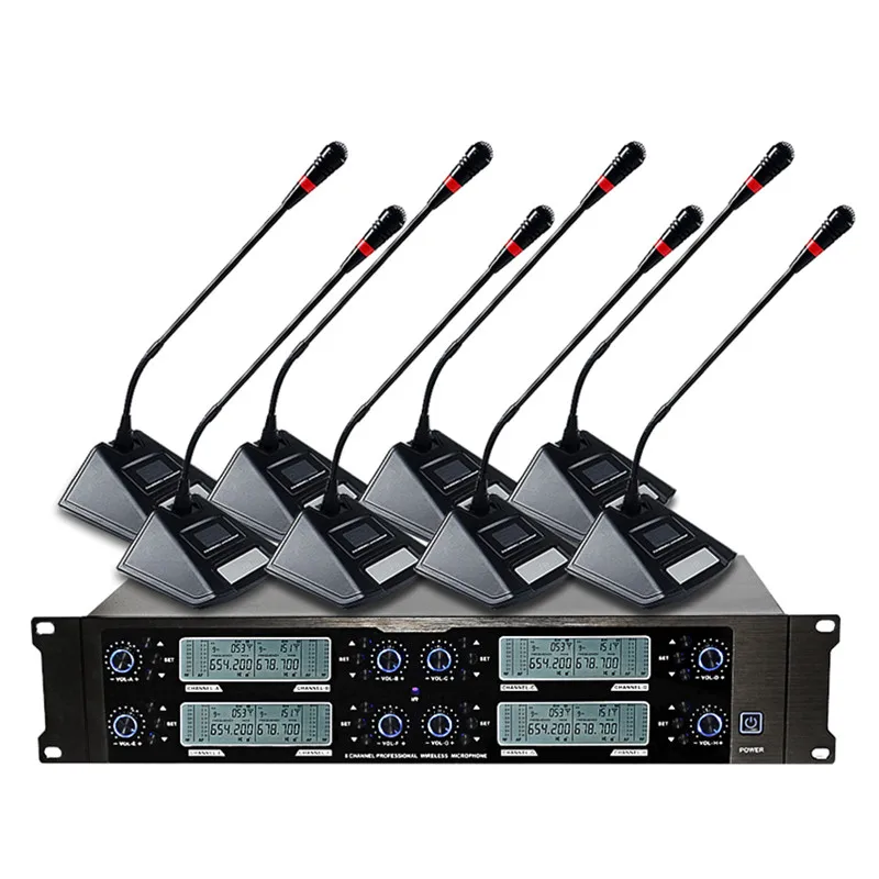 EPXCM/TP6008 Long Distance UHF 8 Channel Wireless Microphone Handheld Gooseneck Conference Metal Material for Conference, stage
