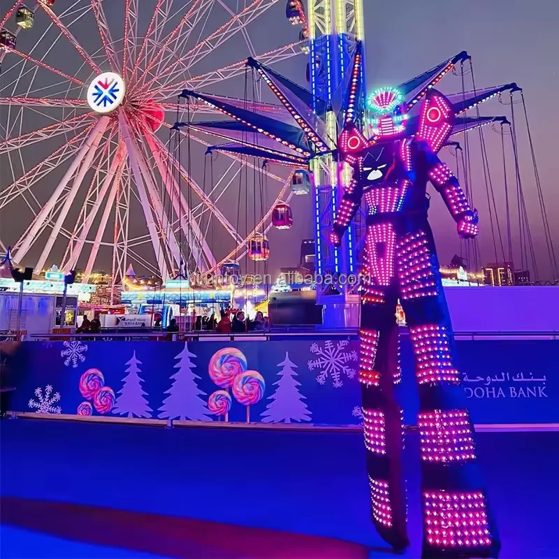 Funtoys MOQ 1 PCS Factory Hot Sales Modern Design Led Robot Costume Robot Led Costume Robot Men Led Costume Party