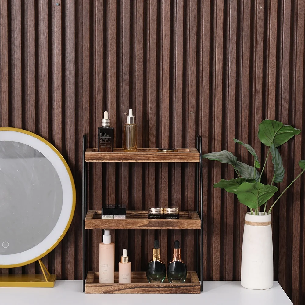 Высококачественная 3-слойная книжная полка независимая для хранения растений цветов деревянная и металлическая открытая стеллаж