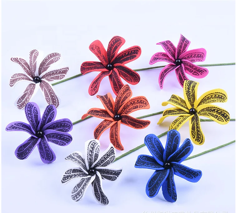 
2021 Cute Nice Hot Design Eva Foam Hawaiian Plumeria flower hairpin Frangipani Flower bridal hair decoration 