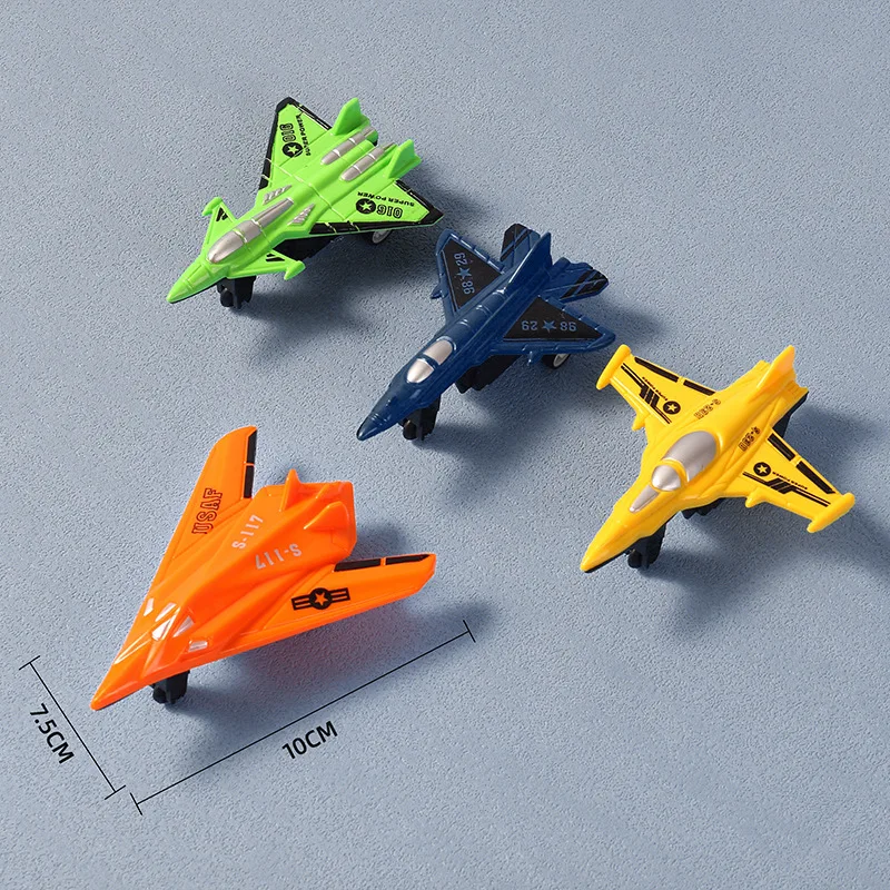 Hot Selling bulk toys children promotional toys military fighter plane Pull Back mini plane cheap small plastic airplane toy