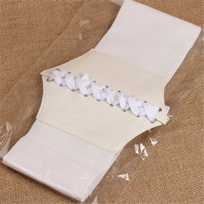 K1370 Corset Wide Belts Pu Leather Slimming Body Women Elastic Waist Belts