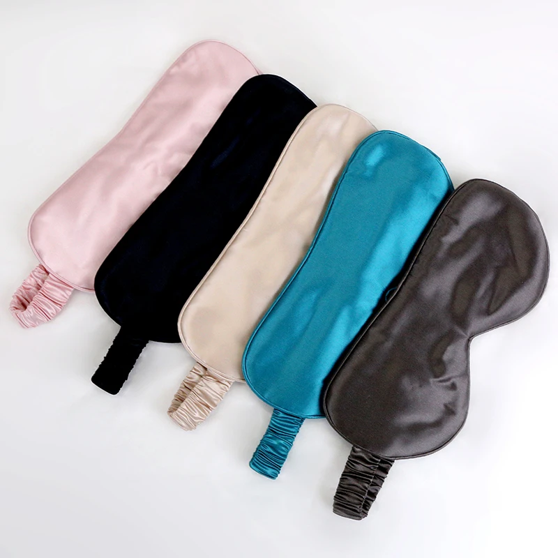 Hot 19/22mm Pink Color Nature 100% Mulberry Reusable Silk set Satin Sleep Silk Eye Mask