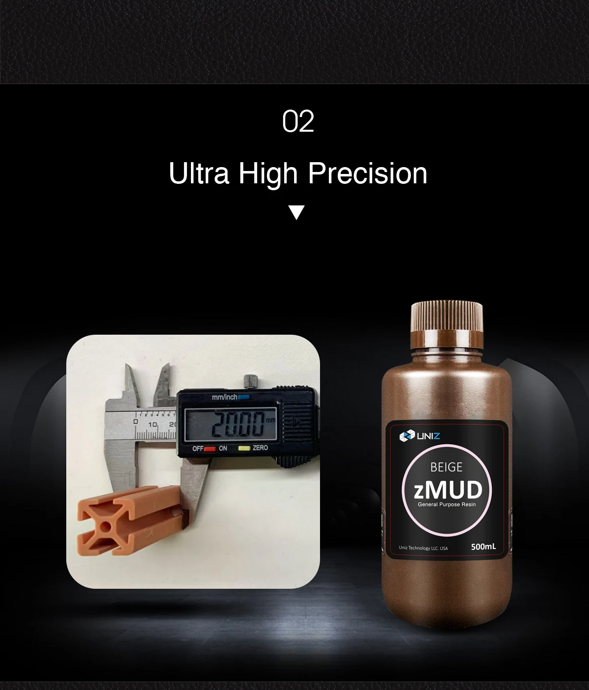 
UNIZ Model Resin 3D Printer Liquid Materials, 405nm LCD UV-Curing Photopolymer Resin - Model Gray 500ml In Stock 