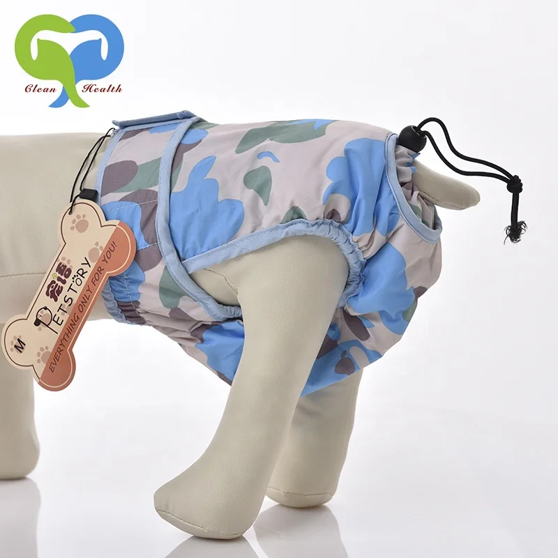 Синий камуфляж printin100 % поли сетчатая ткань женская Собака Щенок подгузники трусы с регулируемым эластичным отверстием XS-XL