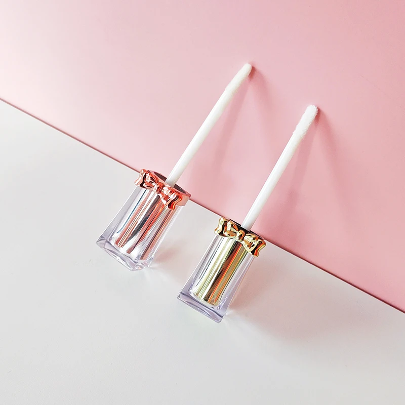 Promotion sale Plastic glitter lip gloss container packaging gloss tube for lipgloss with rose gold/black have stock now